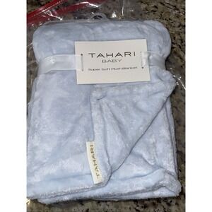 Tahari Baby Blue Stars Baby Blanket Embossed Soft Cozy Fleece Unisex New 5527